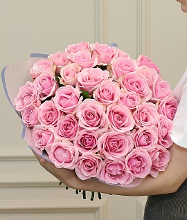  Букет из 35 розовых роз 50 см (Эквадор) premium